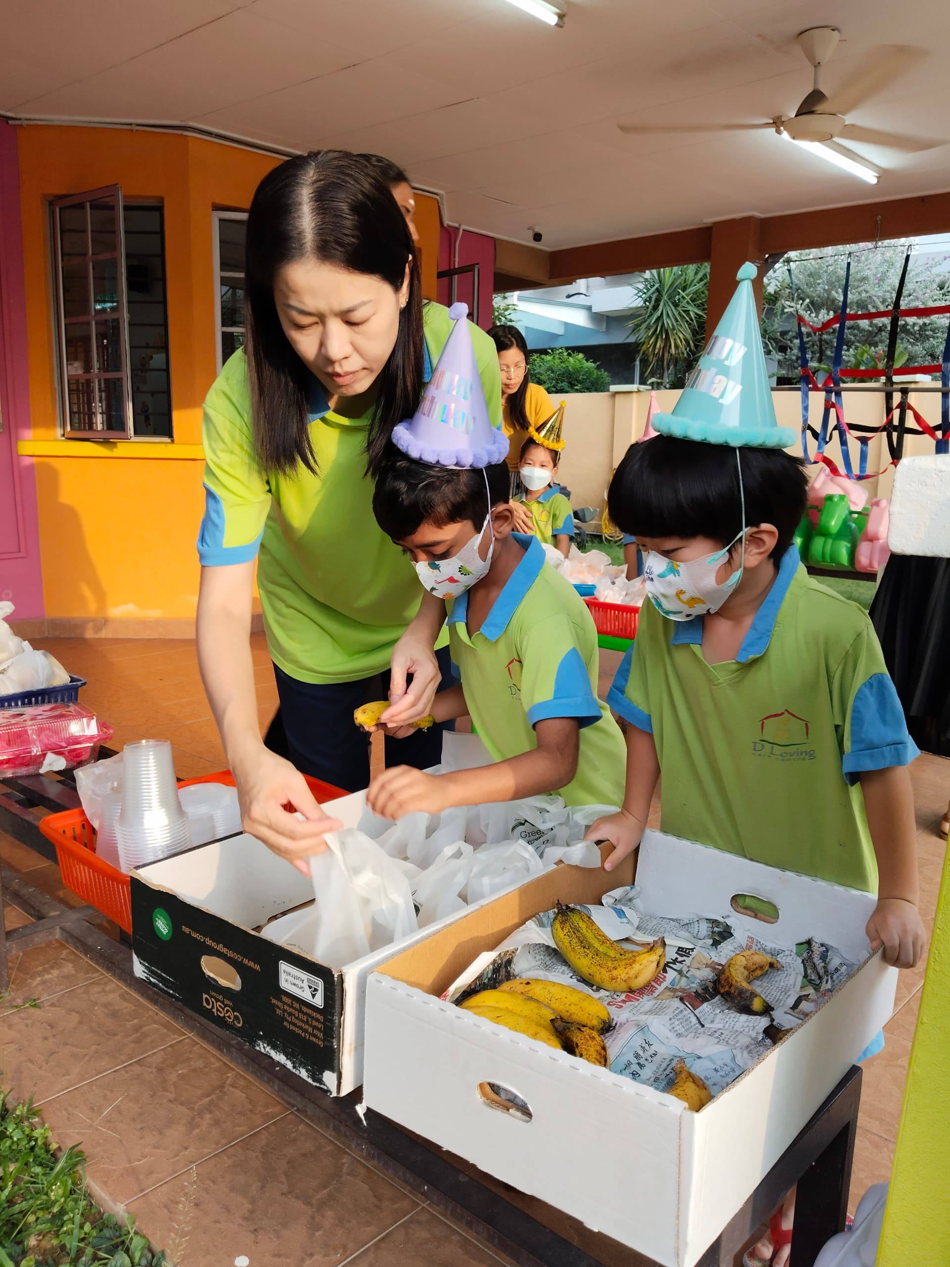 Dloving children preparing an early-morning breakfast for their parents